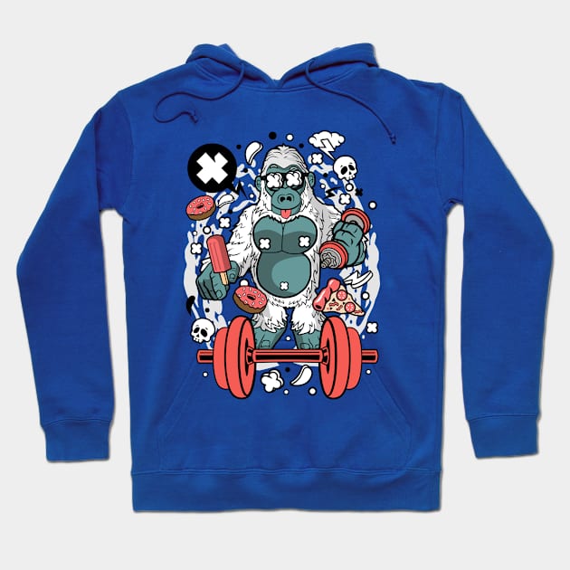 White Gorilla Sport Hoodie by Mako Design 